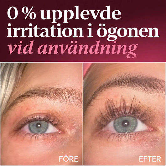 Före och efter-bild, ögonirritation vid användning